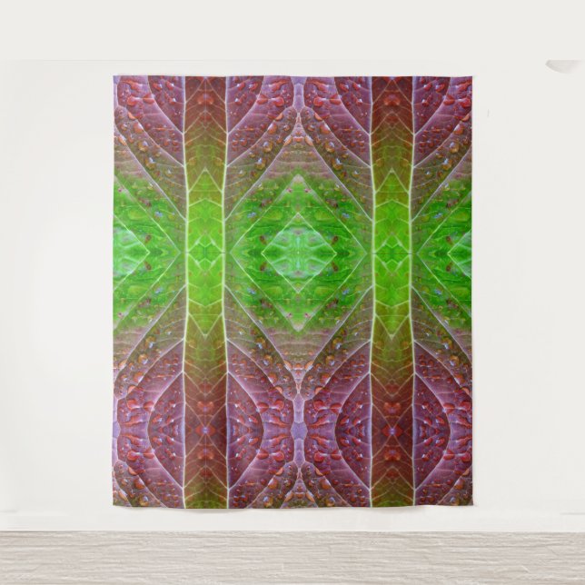 Tapiz Ikat rojo y verde (Anverso)