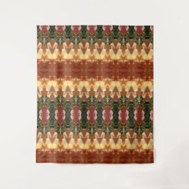 Tapiz Ikat verde y ámbar también