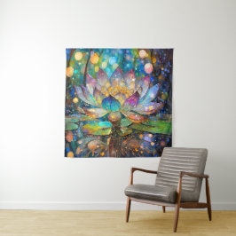 Tapiz Illuminated Blooming Lotus Flower