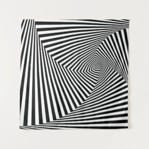 Tapiz Ilusión óptica: Resumen geométrico a rayas.