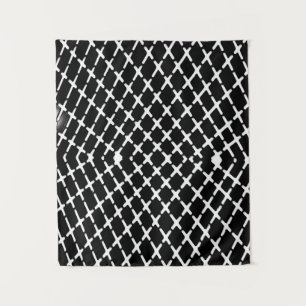 Tapiz Ilustracion a cuadros negros y blancos