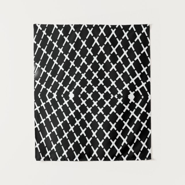 Tapiz Ilustracion a cuadros negros y blancos (Anverso)