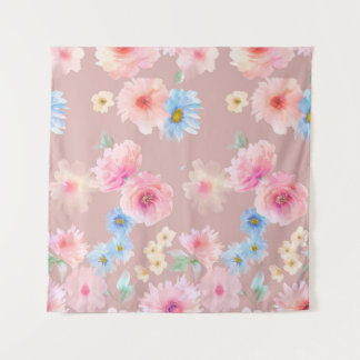 Tapiz Ilustracion acuarela con flores. Big Set acuático