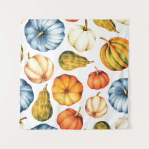 Tapiz Ilustracion acuático con calabazas. Paro sin solda