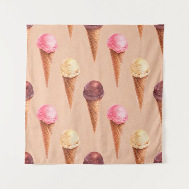 Tapiz Ilustracion acuático de helado. Lámina sin costura (Anverso)