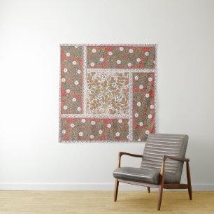 Tapiz Ilustración de arte de rosa silvestre floral vinta