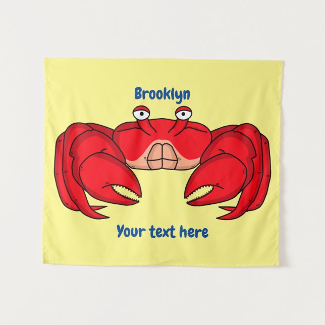 Tapiz Ilustracion de cangrejo rojo (Anverso (horizontal))