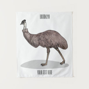 Tapiz Ilustración de dibujos animados de ave Emú