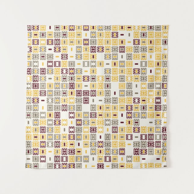 Tapiz Ilustración de diseño de patrones geométricos sin  (Anverso)