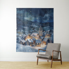 Tapiz Ilustración de la ciudad del cielo nocturno en la 