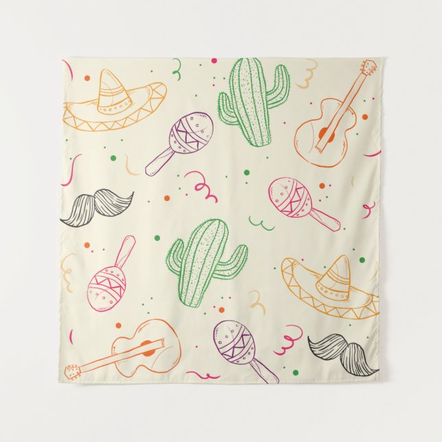 Tapiz Ilustracion De La Mano Del Cinco De Mayo (Anverso)