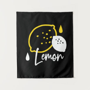 Tapiz Ilustracion de limón abstracto - Arte de cítricos 