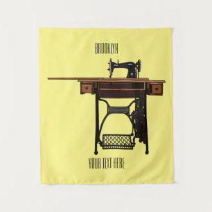 Tapiz Ilustracion de máquina de coser personalizado