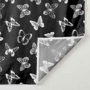 Tapiz Ilustración de mariposa en blanco y negro