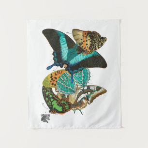 Tapiz Ilustracion de mariposas E.A. Séguy Vintage