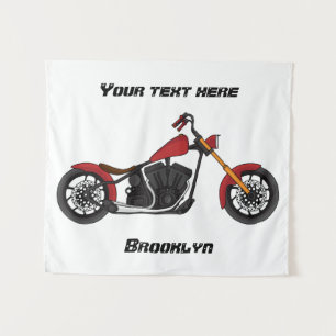 Tapiz Ilustracion de motocicleta estilo helicóptero