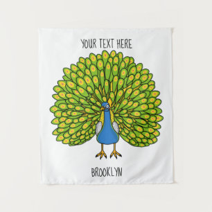 Tapiz Ilustracion de pájaro pavo real