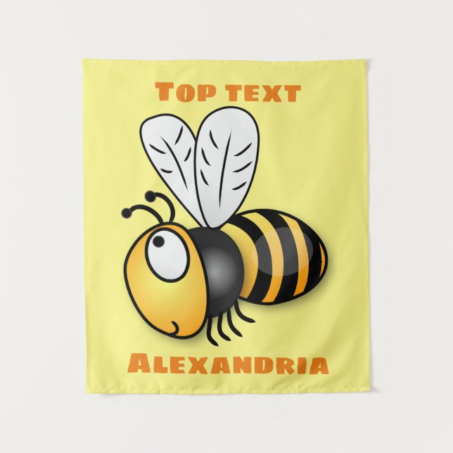 Tapiz Ilustracion de personalizado de abejas alegres (Anverso)