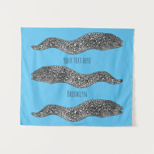 Tapiz Ilustracion de personalizado de anguila negra con 