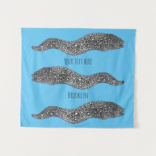 Tapiz Ilustracion de personalizado de anguila negra con  (Anverso (horizontal))