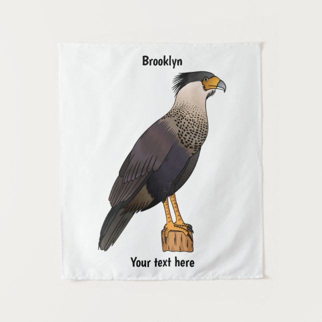 Tapiz Ilustracion de personalizado de aves de Crested Ca (Anverso)