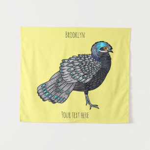 Tapiz Ilustracion de personalizado de aves de pavo real