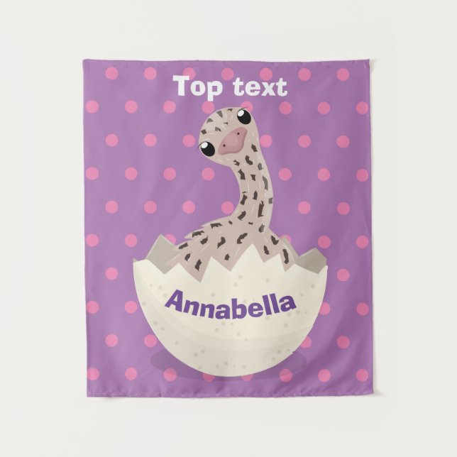 Tapiz Ilustracion de personalizado de avestruz de bebé (Anverso)