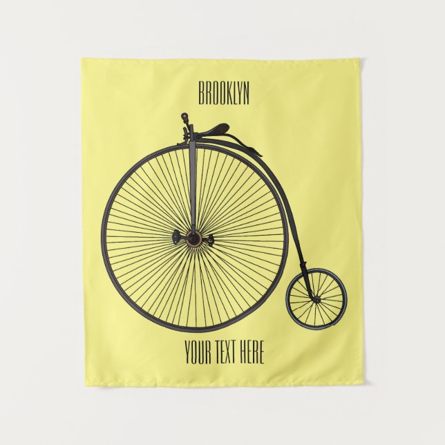 Tapiz Ilustracion de personalizado de bicicletas de alta (Anverso)