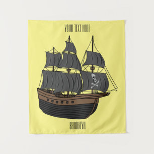 Tapiz Ilustracion de personalizado de buques piratas