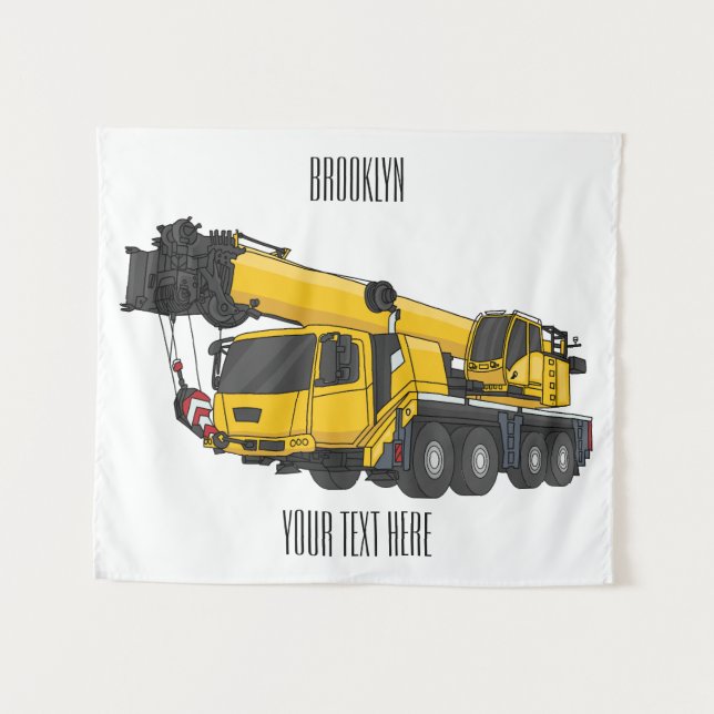 Tapiz Ilustracion de personalizado de camiones Crane (Anverso (horizontal))