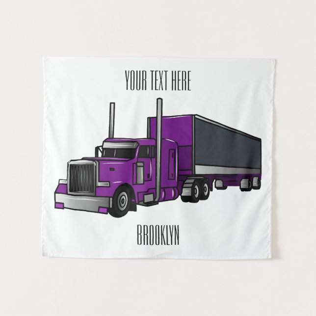 Tapiz Ilustracion de personalizado de camiones semirremo (Anverso (horizontal))