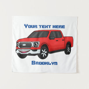 Tapiz Ilustracion de personalizado de camioneta roja