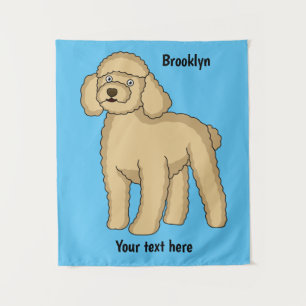 Tapiz Ilustracion de personalizado de caniche marrón fel