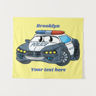 Tapiz Ilustracion de personalizado de coche de policía f