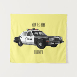 Tapiz Ilustracion de personalizado de coches de policía