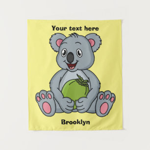 Tapiz Ilustracion de personalizado de coco y koala cuta