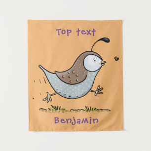 Tapiz Ilustracion de personalizado de codorniz de califo