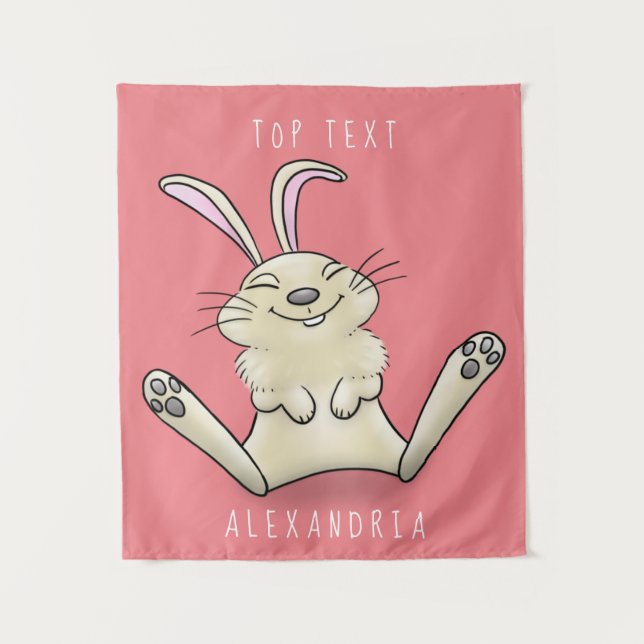 Tapiz Ilustracion de personalizado de conejo de conejo d (Anverso)