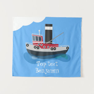 Tapiz Ilustracion de personalizado de embarcaciones de a