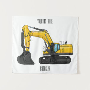 Tapiz Ilustracion de personalizado de excavadora de rast