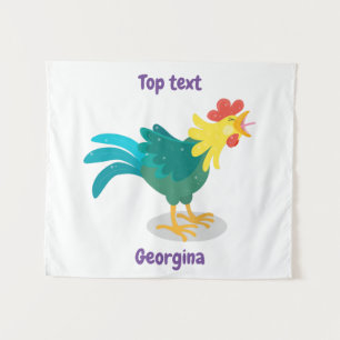 Tapiz Ilustracion de personalizado de gallo de entrego g