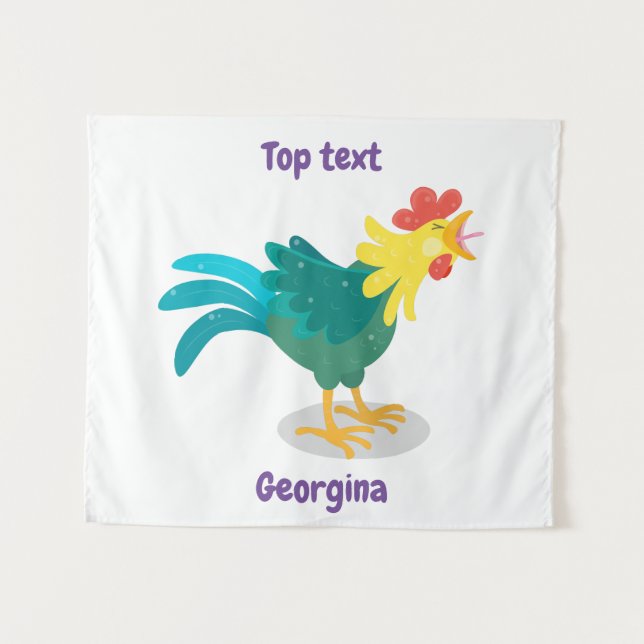 Tapiz Ilustracion de personalizado de gallo de entrego g (Anverso (horizontal))