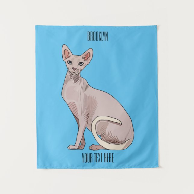 Tapiz Ilustracion de personalizado de gatos Sfinx (Anverso)