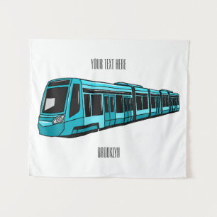 Tapiz Ilustracion de personalizado de locomotora eléctri