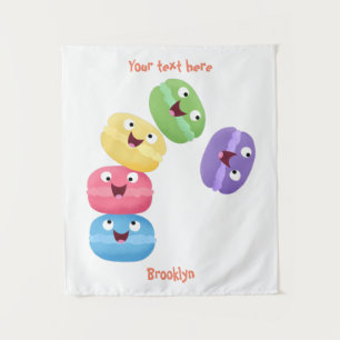 Tapiz Ilustracion de personalizado de macarons graciosos