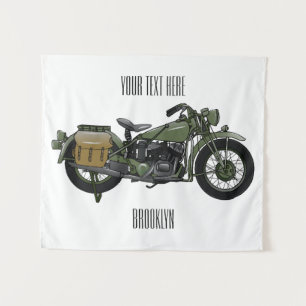 Tapiz Ilustracion de personalizado de motocicleta de cru