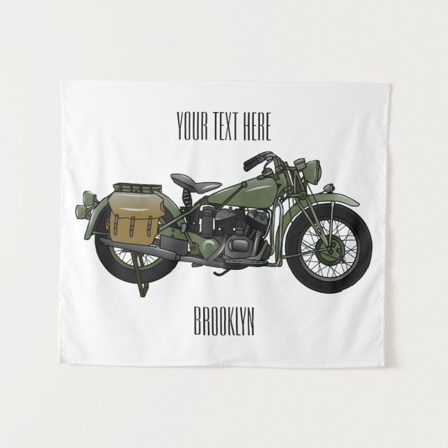 Tapiz Ilustracion de personalizado de motocicleta de cru (Anverso (horizontal))