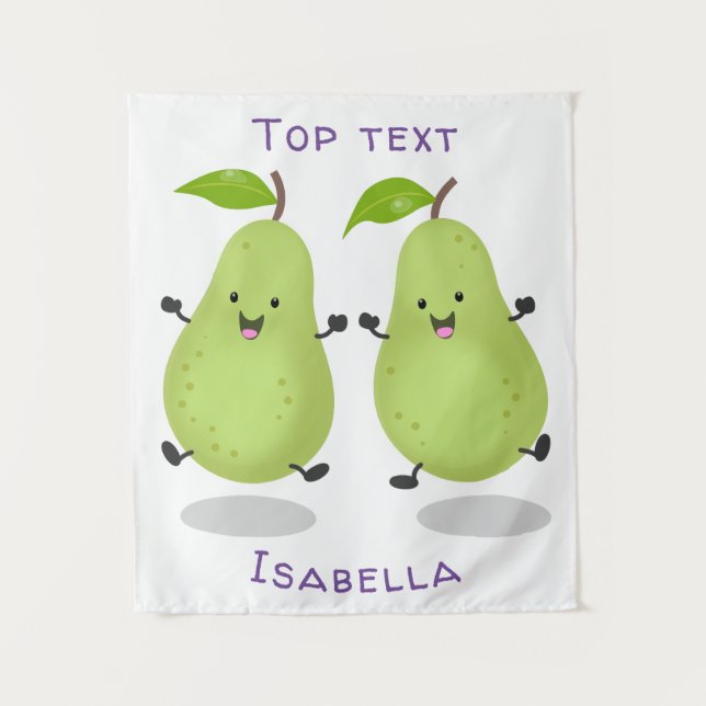 Tapiz Ilustracion de personalizado de par de pera cúpula (Anverso)
