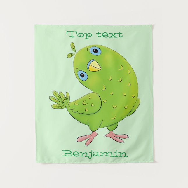 Tapiz Ilustracion de personalizado de paracaídas verde l (Anverso)