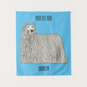 Tapiz Ilustracion de personalizado de perro de Komondor